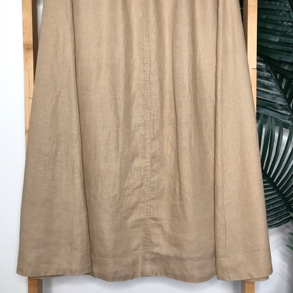 SOLD Seed Heritage Beige French Linen Flowing Skirt 6 - Picture 11 of 13